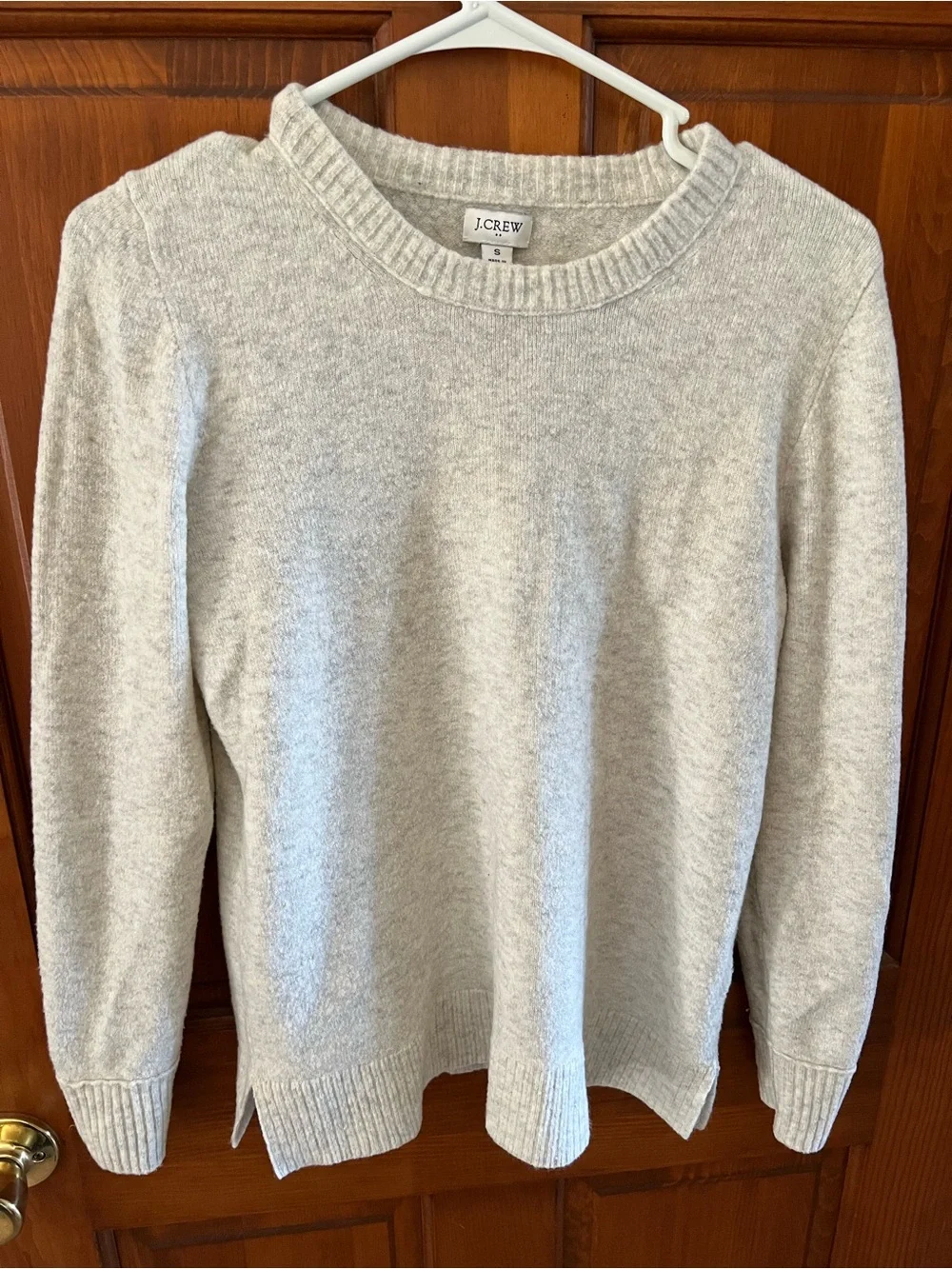 J. Crew Heather Light Gray Crewneck Sweater